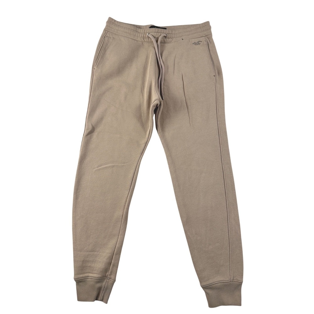 Hollisterâ Womens Tan Fleece Jogger Sweatpants Size M Embroidered Logo Neutral